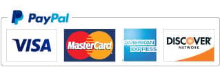 PayPal, Visa, MasterCard, American Express, Discover